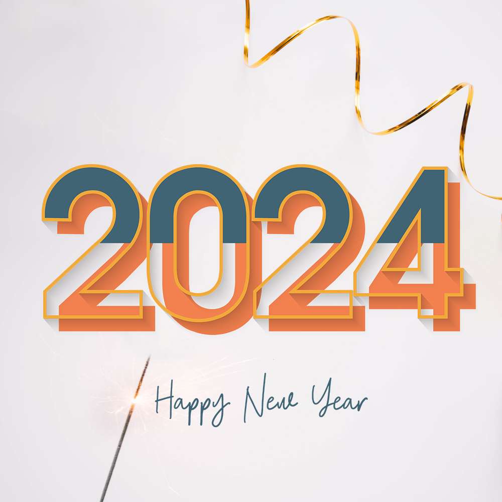 Happy New Year Card Design 2024 - Image to u