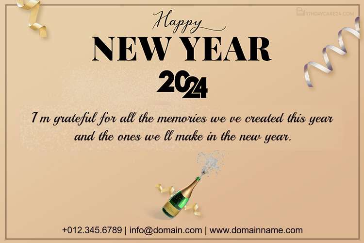2024 New Year Card For Company With Champagne 1 B7f9e 