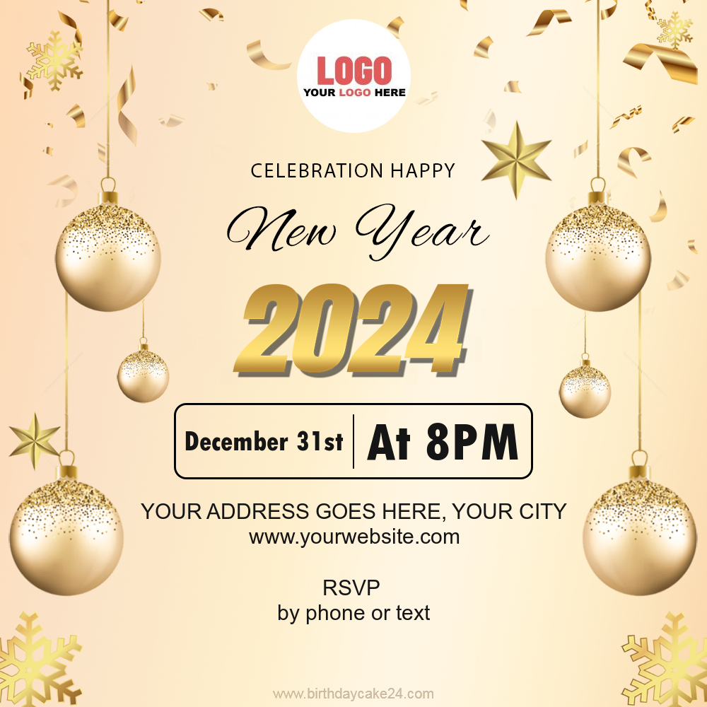 create-new-year-2024-invitation-card-with-golden-ball