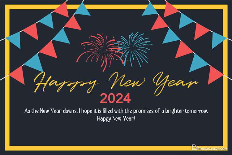 Create And Download Your Own New Year 2024 Greeting Cards for Free