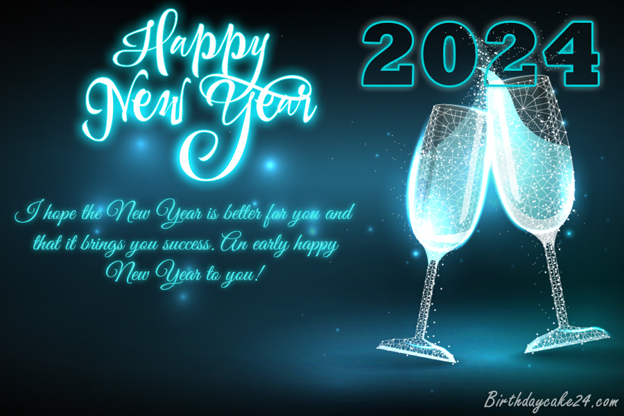 Happy New Year 2024 Greeting Card B8c98 