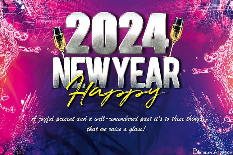 Happy New Year 2024 Wishes Card Maker Online