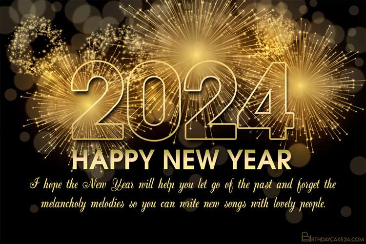 New Year Card 2024 Wishes Image to u