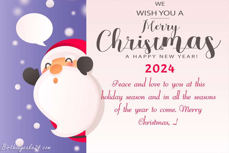 Christmas And New Year Wishes Card for 2024