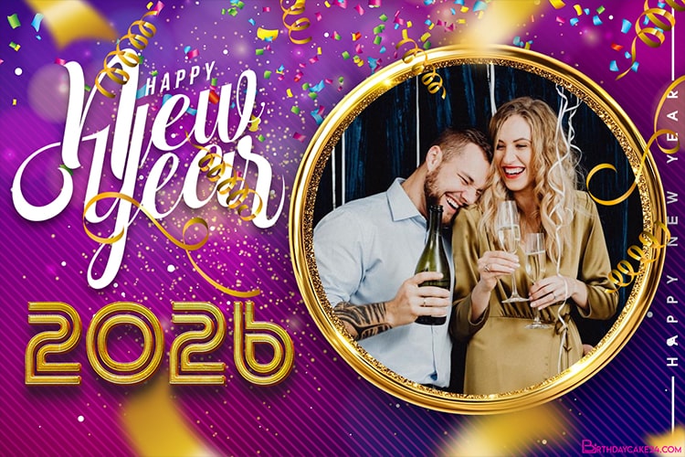 Sparkling Happy New Year 2026 Photo Frame