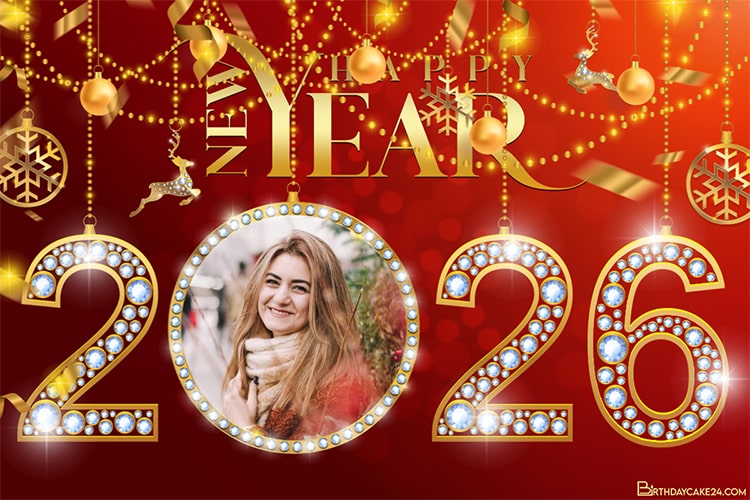 Sparkling Happy New Year Photo Frame