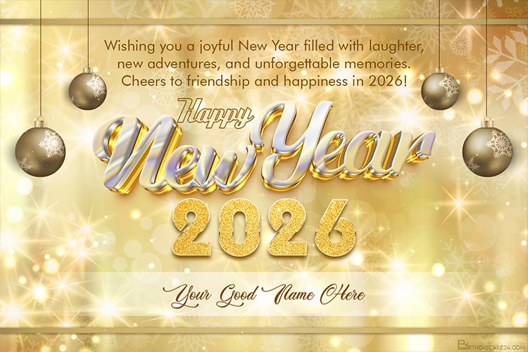 Happy New Year 2026 Cards With Name Edit