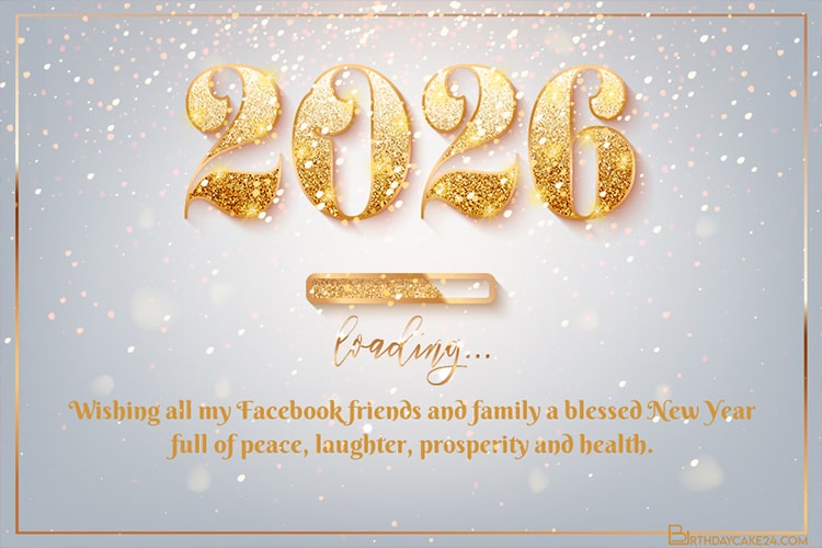 Glitter And Gold Happy New Year 2026 Cards
