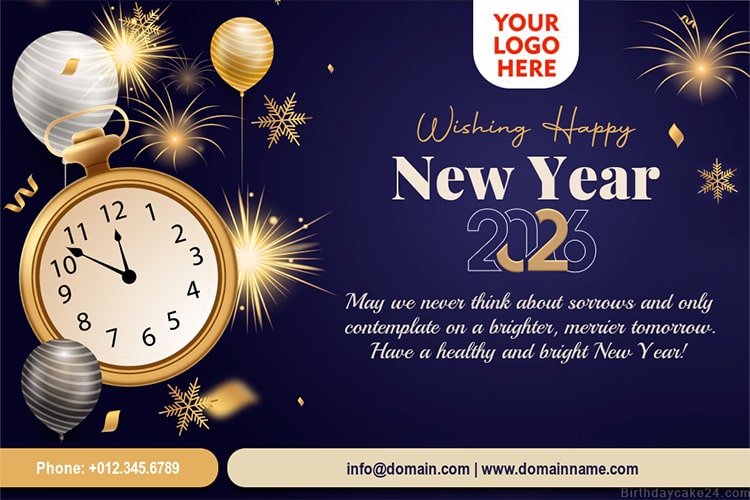 Professional New Year 2026 Greeting Card With Logo