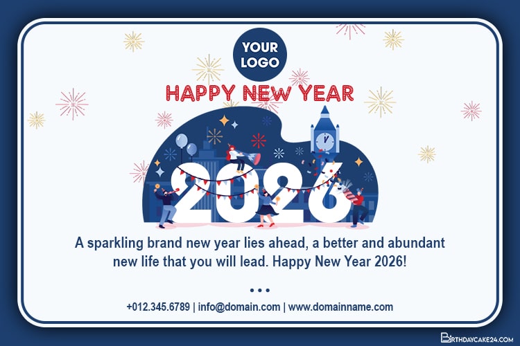 Create Custom Logo Happy New Year 2026 Greetings