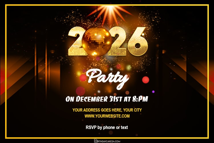 Create New Year 2026 Party Invitations Free