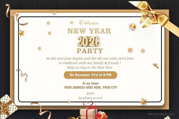 Free New Year 2026 Party Invitation Template