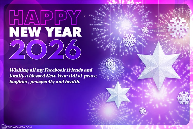 Fireworks Happy New Year 2026 Wishes Greeting Cards