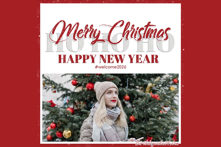 Christmas And New Year 2026 Photo Frame Online Editing