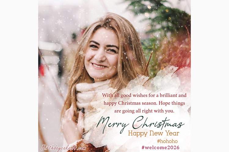 Merry Christmas And New Year 2026 Photo Frame Wishes