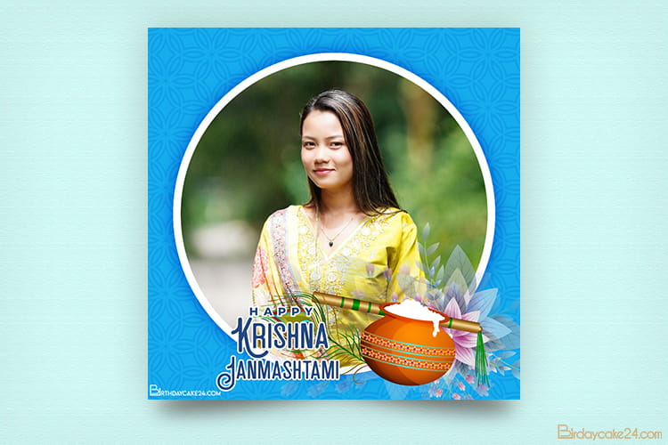 Free Beautiful Happy Krishna Janmashtami Photo Frame