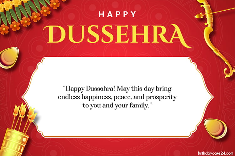 Beautiful, Elegant & Free Happy Dussehra Greeting Card Template