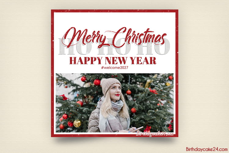 Christmas And New Year 2027 Photo Frame Online Editing