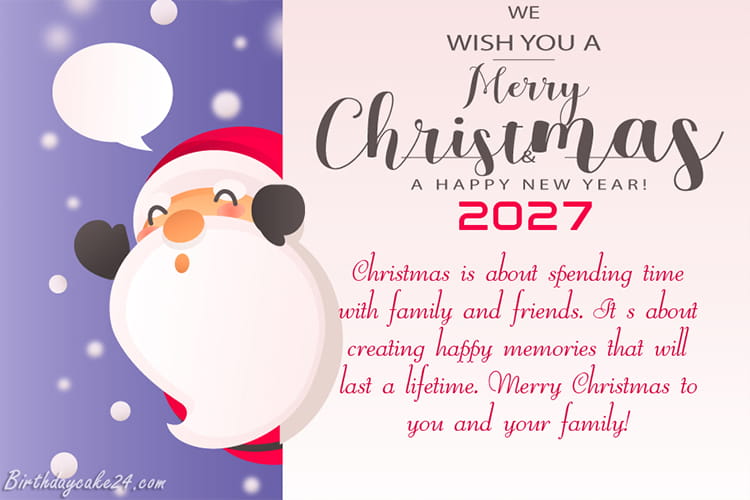Christmas And New Year Wishes Card for 2027