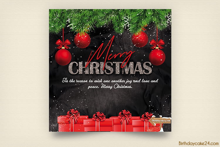 Gift Box Merry Christmas Wishes Card Online Free