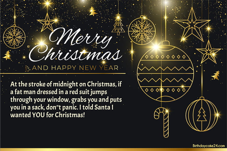 Shiny Gold Merry Christmas And Happy New Year 2027 Greeting Cards