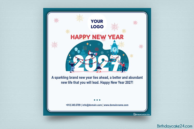 Create Custom Logo Happy New Year 2027 Greetings