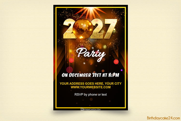Create New Year 2027 Party Invitations Free