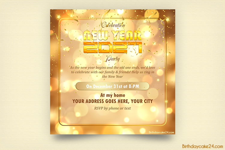 Free New Year 2027 Party Invitation Template